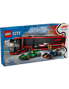 LEGO CITY 60445 Camión de F1 con Coches de F1 RB20 y AMR24