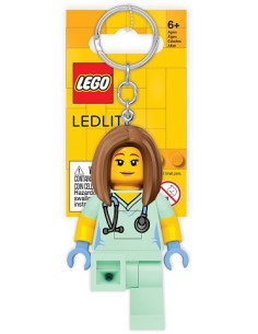 LEGO MINIFIGURAS LLAVERO LINTERNA ENFERMERA 8 CM