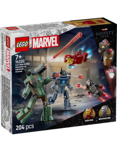 LEGO MARVEL 76320 Iron Man y Máquina de Guerra vs. Drones de Hammer