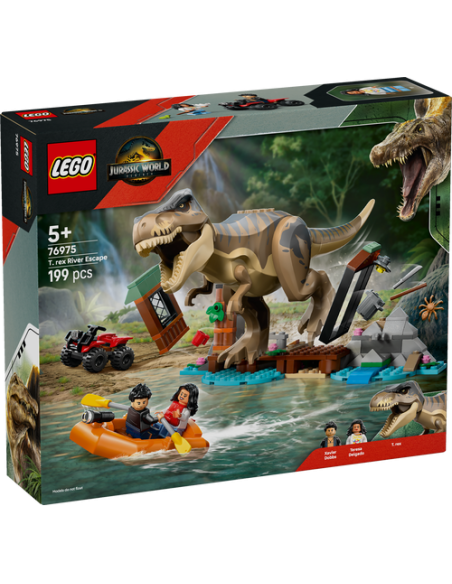 LEGO JURASSIC WORDL 76975 Huida por el Río y T. rex a la Caza