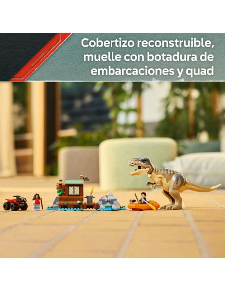LEGO JURASSIC WORDL 76975 Huida por el Río y T. rex a la Caza