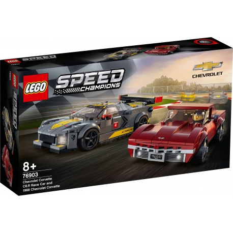 LEGO SPEED CHAMPIONS 76903 Deportivo Chevrolet Corvette C8.R y Chevrolet Corvette de 1968