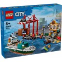 LEGO CITY 60422 Puerto Marítimo con Buque de Mercancías