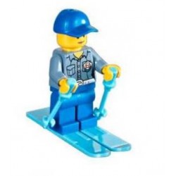 LEGO MINIFIGURA CITY Coast Guard Worker with Skis and Ski Poles 2